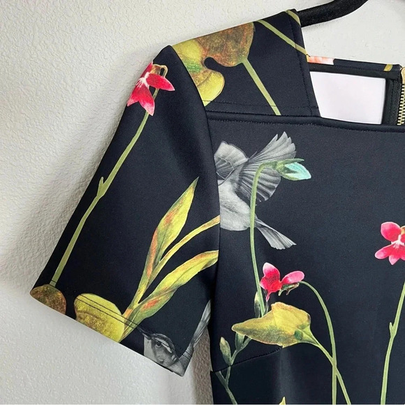 NWOT Ted Baker Sew in Love Floral Print Mini Dress Black Multi Women’s 2 - Picture 8 of 13